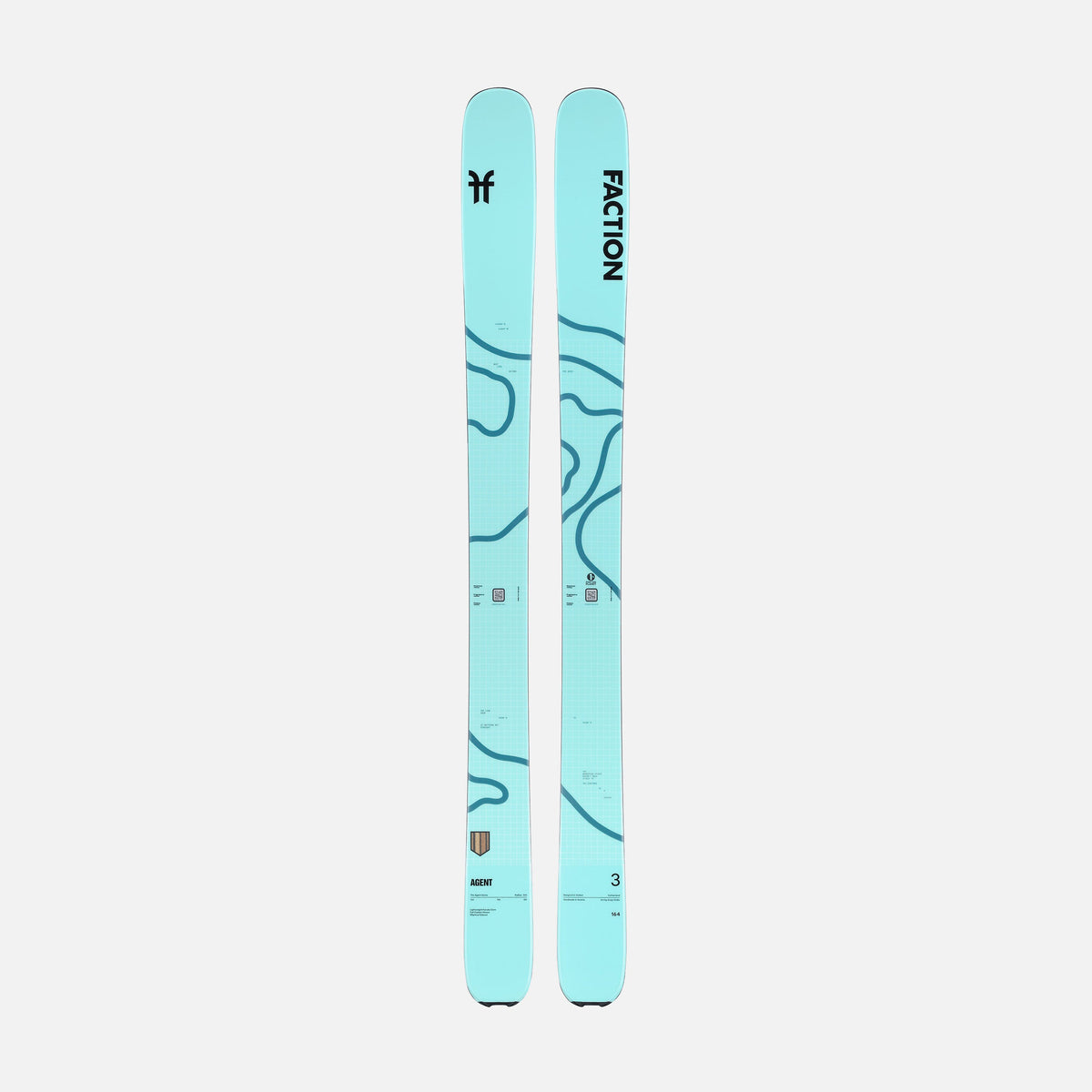 Faction Agent 3 blue free touring ski topsheet 2026