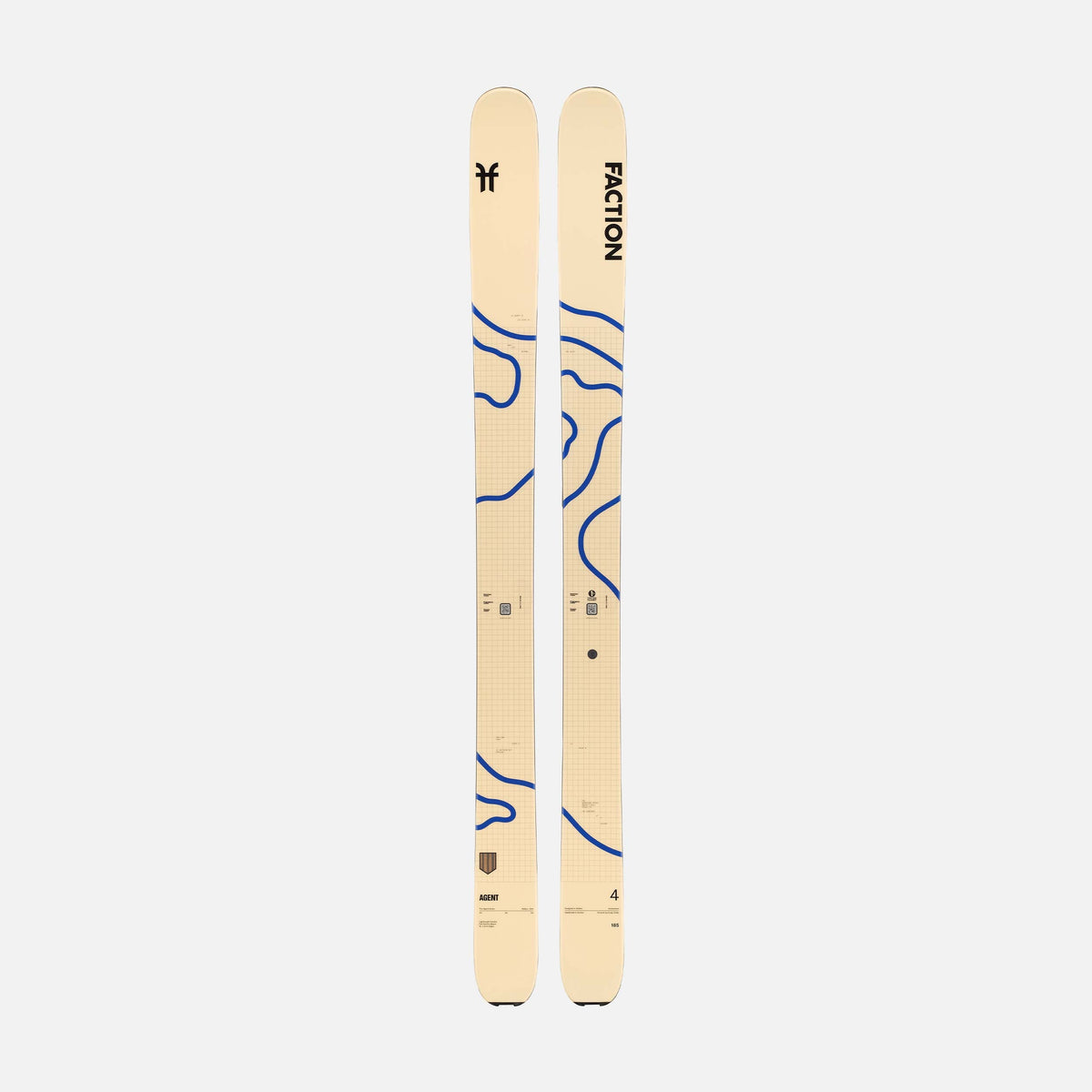 Faction Agent 4 beige free touring powder ski topsheet 2026