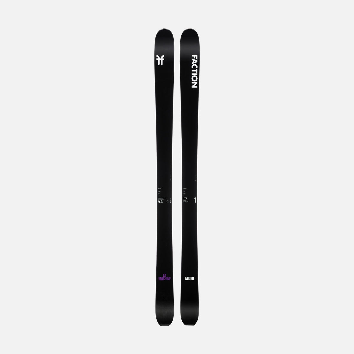Topsheet of Black and purple Faction La Machine 1 touring ski 