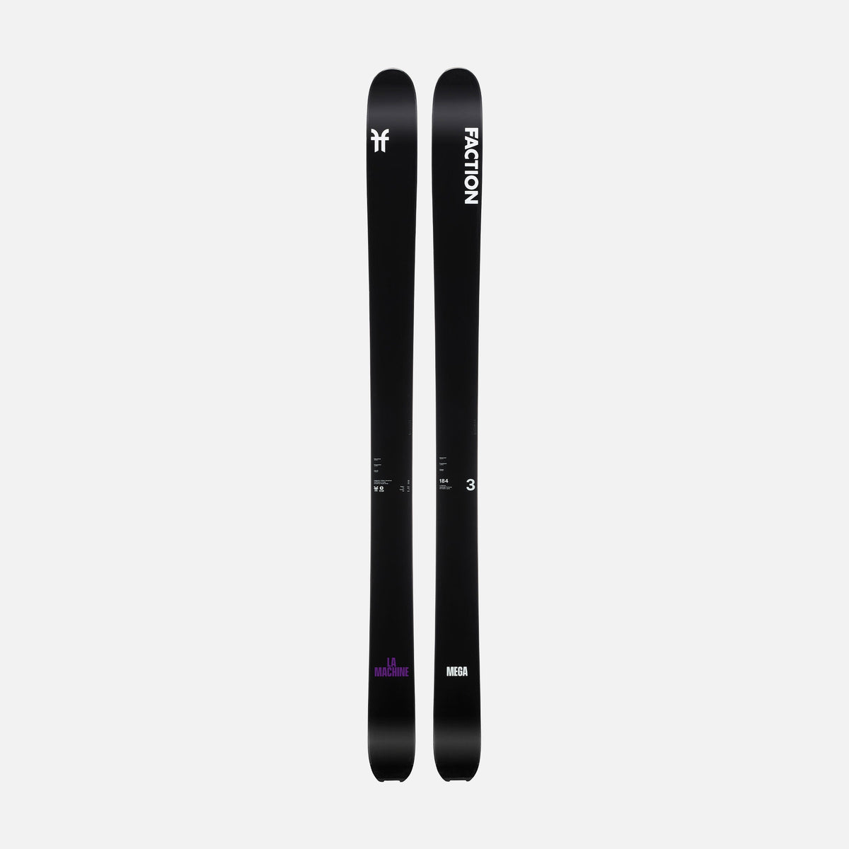 Topsheet of Black and purple Faction La Machine 3 touring ski 