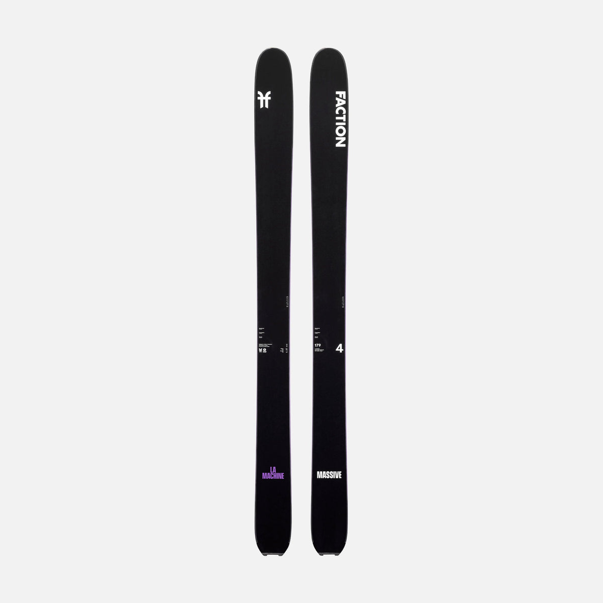 Topsheet of Black and purple Faction La Machine 4 touring ski 