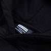 Faction skis black logo hoodie close-up shot